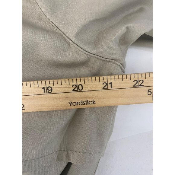 London Fog Trench Coat Womens Size 10 R Khaki Black Belted Removeable Hood - Picture 11 of 13